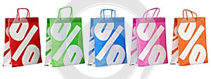 3D sale paper bags in different colors