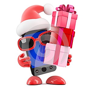 3d Santa smartphone has lots of gifts