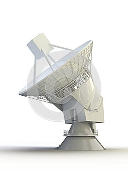3d sattelite antena on the white