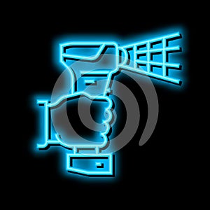 3d scanner neon glow icon illustration