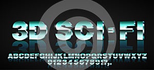 3d sci-fi font