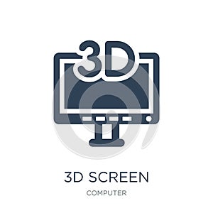 3d screen icon in trendy design style. 3d screen icon isolated on white background. 3d screen vector icon simple and modern flat