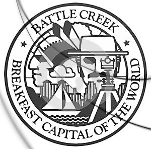 3D Seal of Battle Creek Michigan, USA.