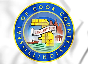 3D Seal of Cook County Illinois, USA