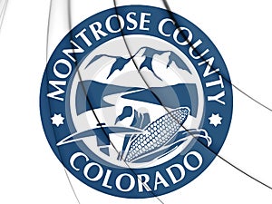 3D Seal of Montrose county Colorado, USA