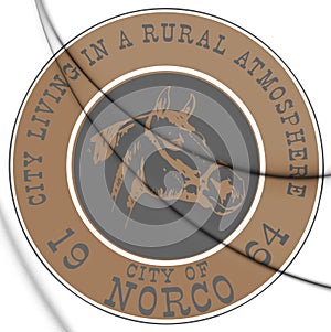 3D Seal of Norco California, USA.