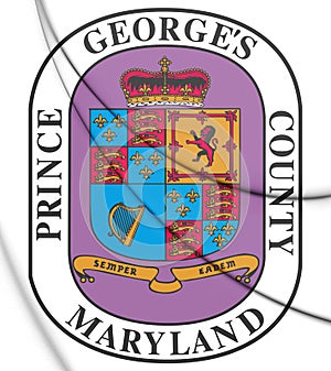 3D Seal of Prince George`s County Maryland, USA.