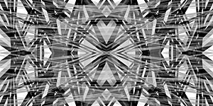 3D seamless geometric pattern in black and white