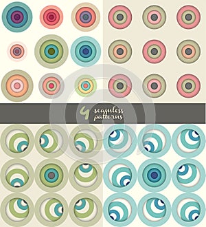 3d seamless pattern, paper cut geometric modern background. craft style illustration, Circles Clean Design Background - Vector