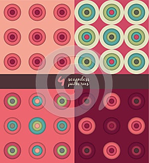 3d seamless pattern, paper cut geometric modern background. craft style illustration, Circles Clean Design Background - Vector