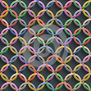3d Seamless pattern twisted rings