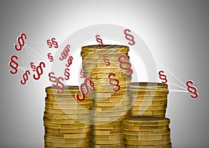 3D Section Symbol icons with money coins