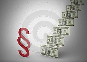 3D Section Symbol icons with money note steps