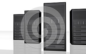 3D server farm computer illustration