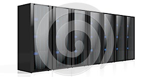 3D servers illustration - great for topics like storage, hosting, data center, Internet etc