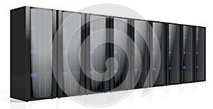 3D servers illustration - great for topics like storage, hosting, data center, Internet etc