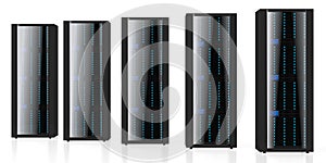 3D servers illustration - great for topics like storage, hosting, data center, Internet etc