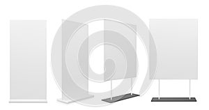 3D set of blank advertising stands