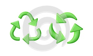 3D Set of recycling symbol. Recycle Reuse Reduce Icon. Biodegradable Recycled. Earth Day, Environment day.