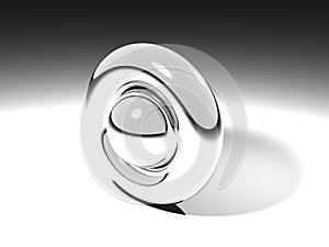 3D shape with silver metallic color