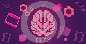 3d shapes element illustration vector art brain colorful