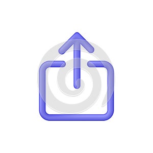 3D Share icon isolated on white background. 3D External link or hyperlink symbol. Web icon. For website design, app, UI.