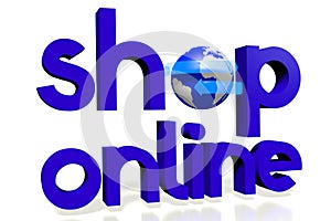 3D shop online / Internet concept, white background