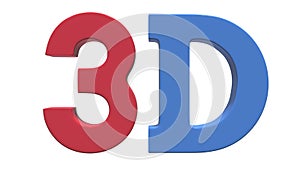 3D sign text logo icon in red and blue colors