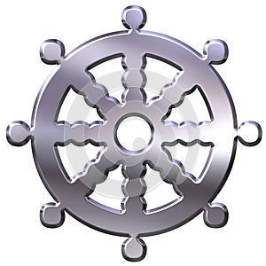 3D Silver Buddhism Symbol