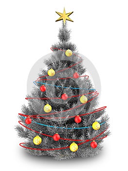 3d silver Christmas tree