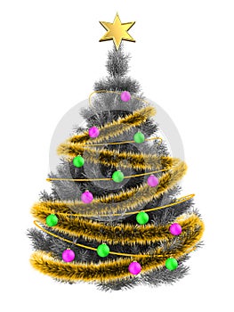 3d silver Christmas tree