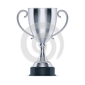 3d silver cup or trophy for second place, goblet