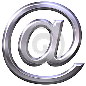 3D Silver Email Symbol