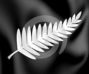 3D Silver Fern Flag black ensign, Flag of New Zealand.