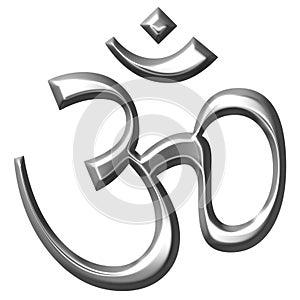 3D Silver Hinduism Symbol photo