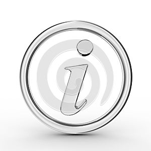 3d silver information sign