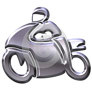 3D Silver Motorbike