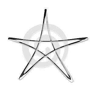 3d silver pentagram symbol photo