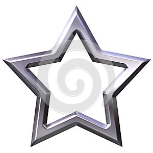 3D Silver Star Frame