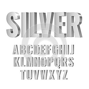 3d silver symbols alphabet