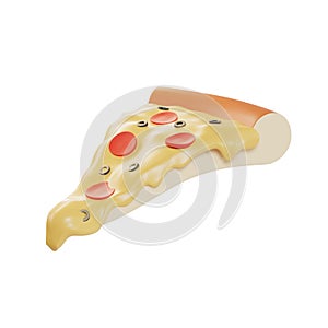 3d slice pizza isolated icon