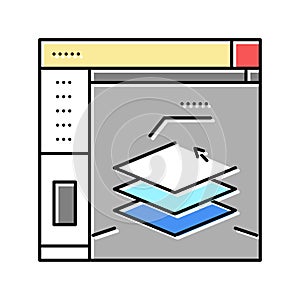 3d slicing software color icon vector illustration