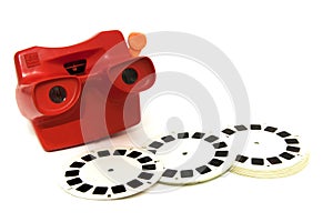 3D slide viewer, toy camera with the 3D film reel