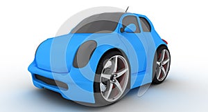 3d small blue car