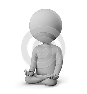 3D small man - meditation pose