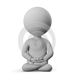 3D small man - meditation pose