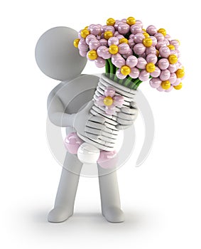 3d small people - Balloon flower