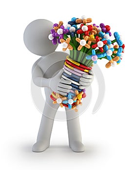 3d small people - Balloon flower