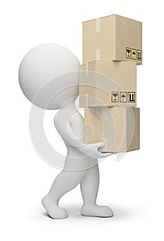 3d small people - boxes