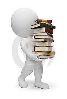 3d small people - carrying books